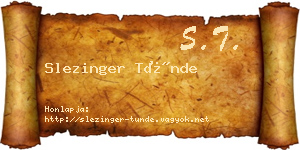 Slezinger Tünde névjegykártya